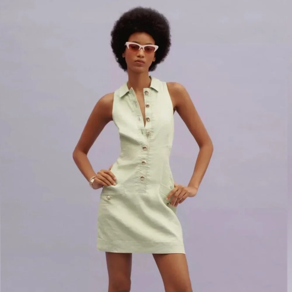 Anthropologie Maeve Button-Front Mini Dress - XL - Picture 1 of 4